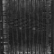 28'' Square Glass Metal Table with Black Rattan Edging and 2 Black Rattan Stack Chairs, TLH-073SQ-037BK2-GG