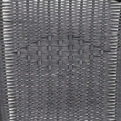 28'' Square Glass Metal Table with Gray Rattan Edging and 2 Gray Rattan Stack Chairs, TLH-073SQ-037GY2-GG