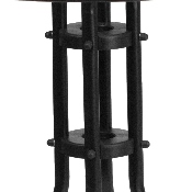28'' Round Tempered Glass Metal Table with Black Rattan Edging, TLH-087-BK-GG