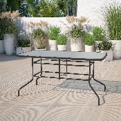 31.5" x 55" Rectangular Tempered Glass Metal Table, TLH-089-GG