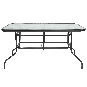 31.5" x 55" Rectangular Tempered Glass Metal Table, TLH-089-GG