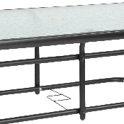 31.5" x 55" Rectangular Tempered Glass Metal Table, TLH-089-GG