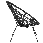 Valencia Oval Comfort Series Take Ten Black Rattan Lounge Chair, TLH-094-BLACK-GG