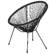 Valencia Oval Comfort Series Take Ten Black Rattan Lounge Chair, TLH-094-BLACK-GG