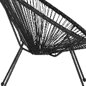 Valencia Oval Comfort Series Take Ten Black Rattan Lounge Chair, TLH-094-BLACK-GG