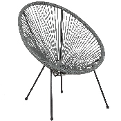 Valencia Oval Comfort Series Take Ten Grey Rattan Lounge Chair, TLH-094-GREY-GG
