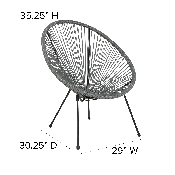 Valencia Oval Comfort Series Take Ten Grey Rattan Lounge Chair, TLH-094-GREY-GG