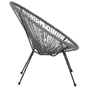 Valencia Oval Comfort Series Take Ten Grey Rattan Lounge Chair, TLH-094-GREY-GG