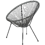 Valencia Oval Comfort Series Take Ten Grey Rattan Lounge Chair, TLH-094-GREY-GG