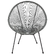 Valencia Oval Comfort Series Take Ten Grey Rattan Lounge Chair, TLH-094-GREY-GG