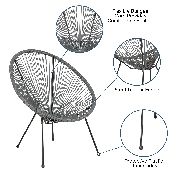 Valencia Oval Comfort Series Take Ten Grey Rattan Lounge Chair, TLH-094-GREY-GG