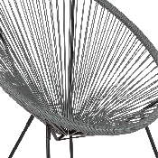 Valencia Oval Comfort Series Take Ten Grey Rattan Lounge Chair, TLH-094-GREY-GG