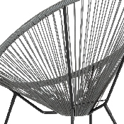 Valencia Oval Comfort Series Take Ten Grey Rattan Lounge Chair, TLH-094-GREY-GG