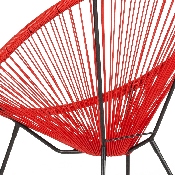 Valencia Oval Comfort Series Take Ten Red Rattan Lounge Chair, TLH-094-RED-GG
