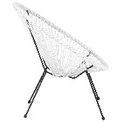 Valencia Oval Comfort Series Take Ten White Rattan Lounge Chair, TLH-094-WHITE-GG