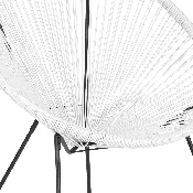 Valencia Oval Comfort Series Take Ten White Rattan Lounge Chair, TLH-094-WHITE-GG
