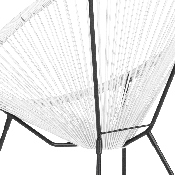 Valencia Oval Comfort Series Take Ten White Rattan Lounge Chair, TLH-094-WHITE-GG