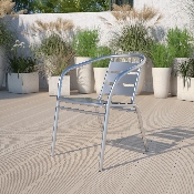 Heavy Duty Commercial Aluminum Indoor-Outdoor Restaurant Stack Chair with Triple Slat Back, TLH-1-GG