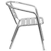 Heavy Duty Commercial Aluminum Indoor-Outdoor Restaurant Stack Chair with Triple Slat Back, TLH-1-GG