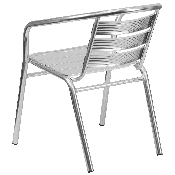 Heavy Duty Commercial Aluminum Indoor-Outdoor Restaurant Stack Chair with Triple Slat Back, TLH-1-GG
