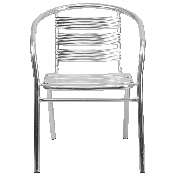 Heavy Duty Commercial Aluminum Indoor-Outdoor Restaurant Stack Chair with Triple Slat Back, TLH-1-GG