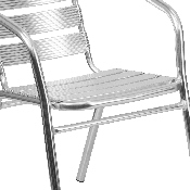 Heavy Duty Commercial Aluminum Indoor-Outdoor Restaurant Stack Chair with Triple Slat Back, TLH-1-GG