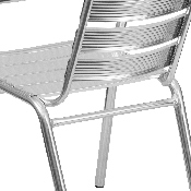 Heavy Duty Commercial Aluminum Indoor-Outdoor Restaurant Stack Chair with Triple Slat Back, TLH-1-GG