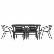 Lila 7 Piece Commercial Outdoor Patio Dining Set with 60