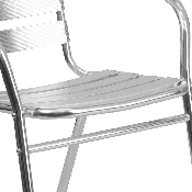 27.5'' Square Aluminum Indoor-Outdoor Table Set with 4 Slat Back Chairs, TLH-ALUM-28SQ-017BCHR4-GG