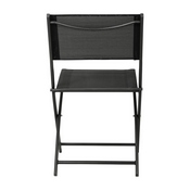 Brazos Set of 2 Commercial Grade Indoor/Outdoor Folding Chairs with Black Flex Comfort Material Backs and Seats and Black Metal Frames, TLH-SC-097-BLK-02-GG