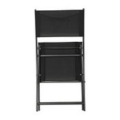 Brazos Set of 2 Commercial Grade Indoor/Outdoor Folding Chairs with Black Flex Comfort Material Backs and Seats and Black Metal Frames, TLH-SC-097-BLK-02-GG