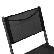 Brazos Set of 2 Commercial Grade Indoor/Outdoor Folding Chairs with Black Flex Comfort Material Backs and Seats and Black Metal Frames, TLH-SC-097-BLK-02-GG