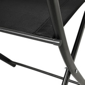Brazos Set of 2 Commercial Grade Indoor/Outdoor Folding Chairs with Black Flex Comfort Material Backs and Seats and Black Metal Frames, TLH-SC-097-BLK-02-GG
