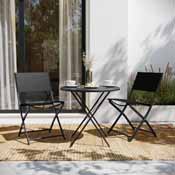 Brazos Set of 2 Commercial Grade Indoor/Outdoor Folding Chairs with Black Flex Comfort Material Backs and Seats and Black Metal Frames, TLH-SC-097-BLK-02-GG