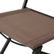 Brazos Set of 2 Commercial Grade Indoor/Outdoor Folding Chairs with Brown Flex Comfort Material Backs and Seats and Black Metal Frames, TLH-SC-097-BRN-02-GG