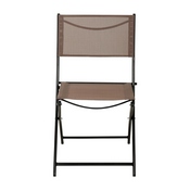 Brazos Set of 2 Commercial Grade Indoor/Outdoor Folding Chairs with Brown Flex Comfort Material Backs and Seats and Black Metal Frames, TLH-SC-097-BRN-02-GG
