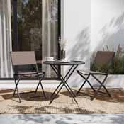 Brazos Set of 2 Commercial Grade Indoor/Outdoor Folding Chairs with Brown Flex Comfort Material Backs and Seats and Black Metal Frames, TLH-SC-097-BRN-02-GG