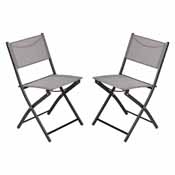 Brazos Set of 2 Commercial Grade Indoor/Outdoor Folding Chairs with Gray Flex Comfort Material Backs and Seats and Black Metal Frames, TLH-SC-097-GRY-02-GG
