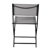Brazos Set of 2 Commercial Grade Indoor/Outdoor Folding Chairs with Gray Flex Comfort Material Backs and Seats and Black Metal Frames, TLH-SC-097-GRY-02-GG