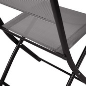 Brazos Set of 2 Commercial Grade Indoor/Outdoor Folding Chairs with Gray Flex Comfort Material Backs and Seats and Black Metal Frames, TLH-SC-097-GRY-02-GG