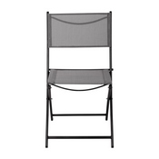 Brazos Set of 2 Commercial Grade Indoor/Outdoor Folding Chairs with Gray Flex Comfort Material Backs and Seats and Black Metal Frames, TLH-SC-097-GRY-02-GG