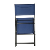 Brazos Set of 2 Commercial Grade Indoor/Outdoor Folding Chairs with Navy Flex Comfort Material Backs and Seats and Black Metal Frames, TLH-SC-097-NV-02-GG