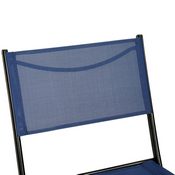 Brazos Set of 2 Commercial Grade Indoor/Outdoor Folding Chairs with Navy Flex Comfort Material Backs and Seats and Black Metal Frames, TLH-SC-097-NV-02-GG
