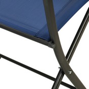 Brazos Set of 2 Commercial Grade Indoor/Outdoor Folding Chairs with Navy Flex Comfort Material Backs and Seats and Black Metal Frames, TLH-SC-097-NV-02-GG