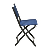 Brazos Set of 2 Commercial Grade Indoor/Outdoor Folding Chairs with Navy Flex Comfort Material Backs and Seats and Black Metal Frames, TLH-SC-097-NV-02-GG
