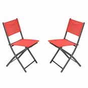 Brazos Set of 2 Commercial Grade Indoor/Outdoor Folding Chairs with Red Flex Comfort Material Backs and Seats and Black Metal Frames, TLH-SC-097-RED-02-GG