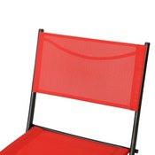 Brazos Set of 2 Commercial Grade Indoor/Outdoor Folding Chairs with Red Flex Comfort Material Backs and Seats and Black Metal Frames, TLH-SC-097-RED-02-GG