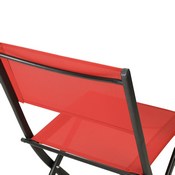 Brazos Set of 2 Commercial Grade Indoor/Outdoor Folding Chairs with Red Flex Comfort Material Backs and Seats and Black Metal Frames, TLH-SC-097-RED-02-GG