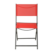 Brazos Set of 2 Commercial Grade Indoor/Outdoor Folding Chairs with Red Flex Comfort Material Backs and Seats and Black Metal Frames, TLH-SC-097-RED-02-GG