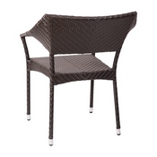 Jace Commercial Grade Stacking Patio Chair, All Weather PE Rattan Wicker Patio Dining Chair in Espresso, TT-TT002-ESP-GG
